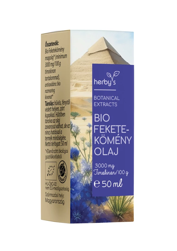 Herby's - BIO Feketekömény olaj Extra 50 ml 3000 mg Timokinon/100 g FOOD GRADE 