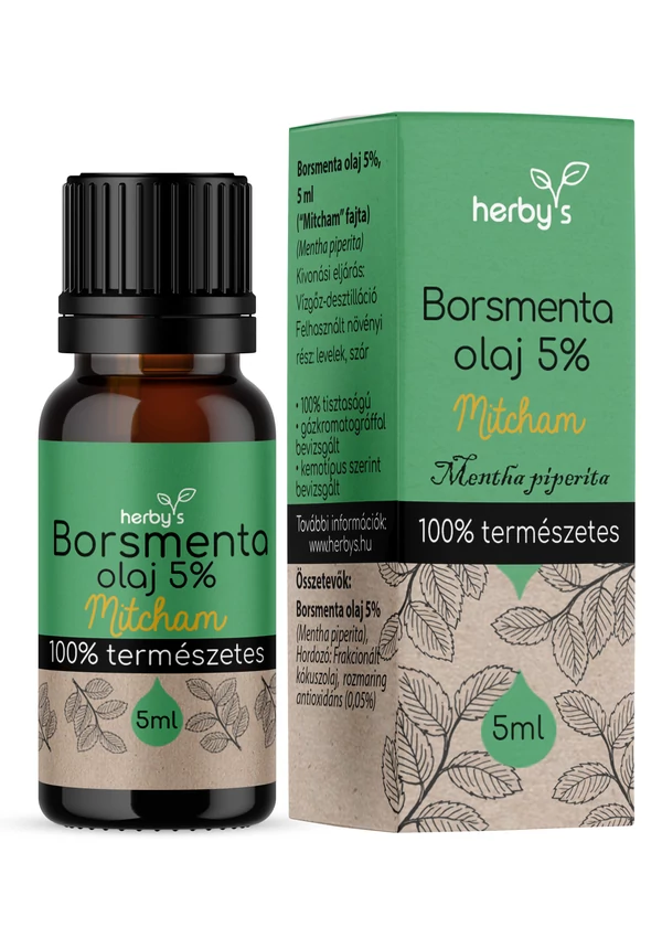 Herby's - Borsmenta olaj (Black Mitcham fajta) 5% 5 ml FOOD GRADE