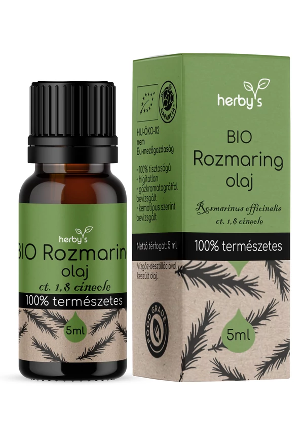 Herby's - BIO Rozmaring olaj ct.1,8 cineole 5 ml FOOD GRADE 